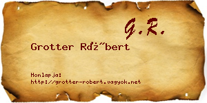 Grotter Róbert névjegykártya